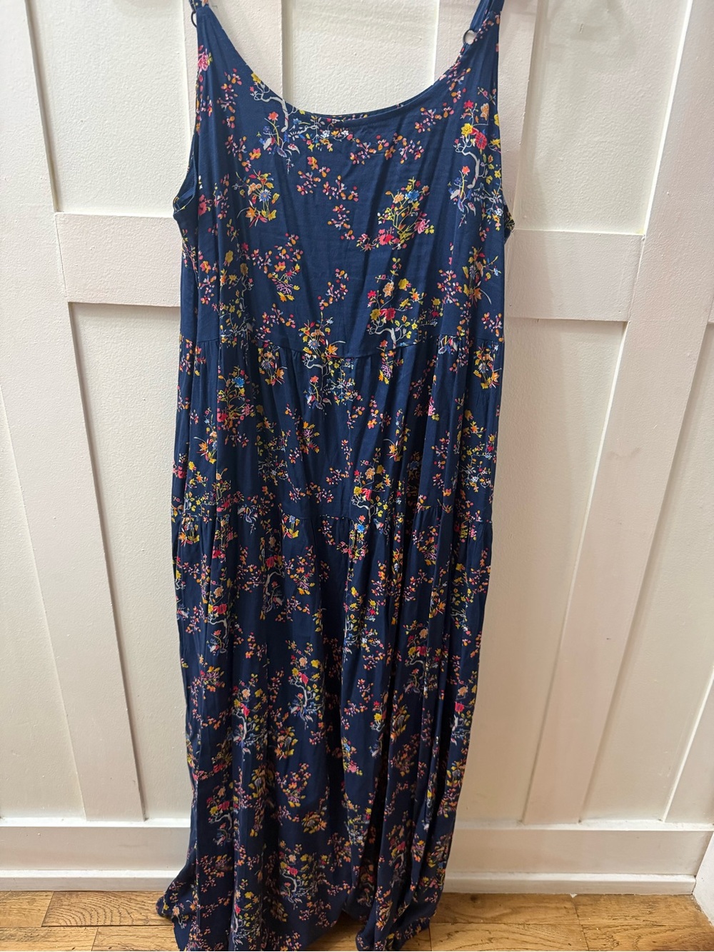 & Other Stories Navy Floral Maxi Dress